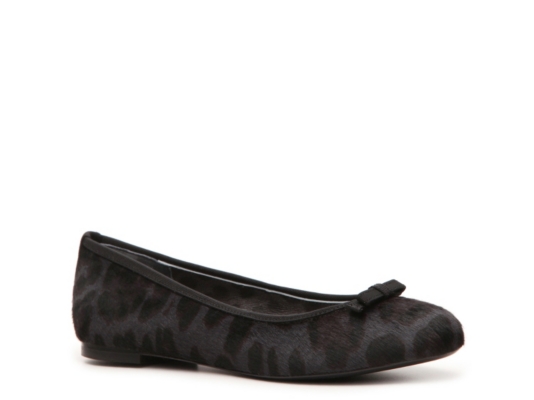 Dolce & Gabbana Leopard Pony Hair Bow Flat