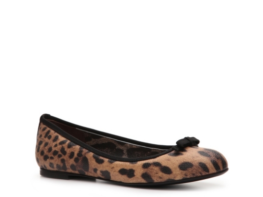 Dolce & Gabbana Leopard Leather Bow Flat