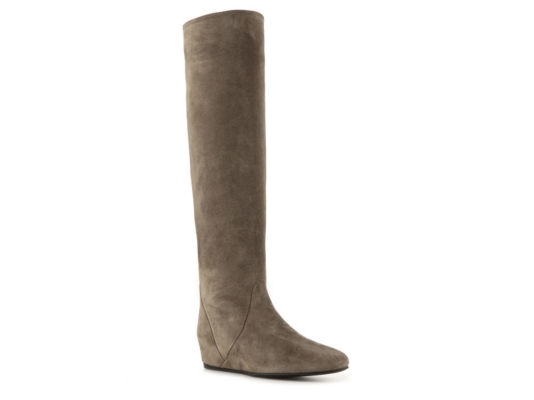 Lanvin Suede Over the Knee Wedge Boot