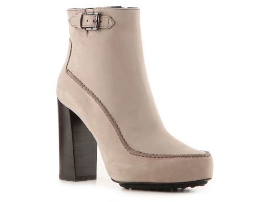 Tod's Nubuck Leather Buckle Bootie