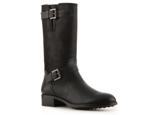 Tod's Distressed Leather Buckle Boot