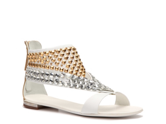 Giuseppe Zanotti Leather Studded Flat Sandal