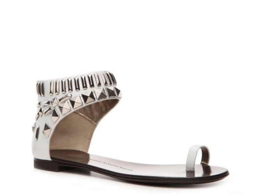 Giuseppe Zanotti Leather Studded Flat Sandal