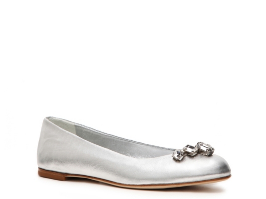Giuseppe Zanotti Metallic Leather Jewel Flat