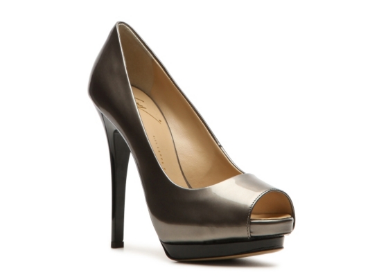 Giuseppe Zanotti Metallic Patent Leather Peep Toe Pump