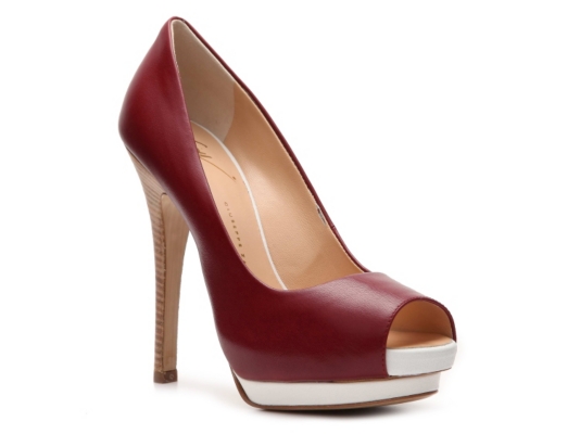 Giuseppe Zanotti Leather Peep Toe Pump