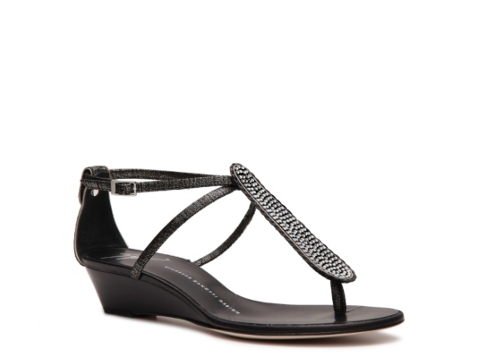 Giuseppe Zanotti Metallic Suede Wedge Sandal