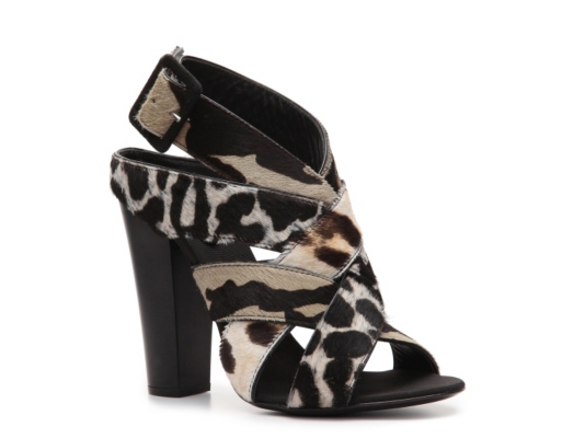 Giuseppe Zanotti Printed Pony Hair Peep Toe Sandal