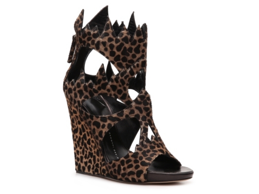 Giuseppe Zanotti Leopard Calf Hair Wedge Sandal