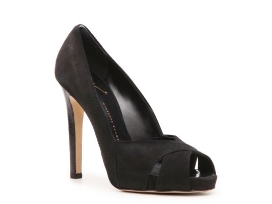Giuseppe Zanotti Suede Peep Toe Pump