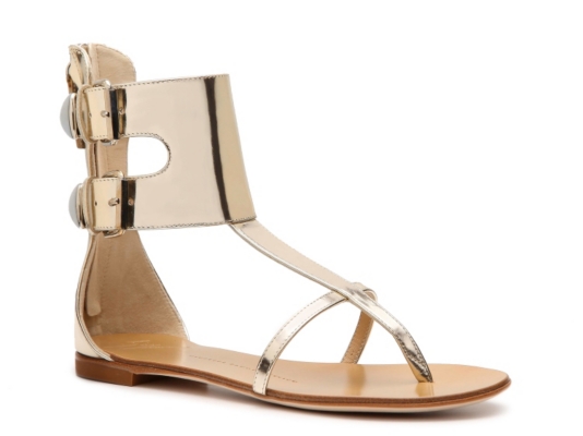 Giuseppe Zanotti Metallic Patent Leather Buckle Sandal
