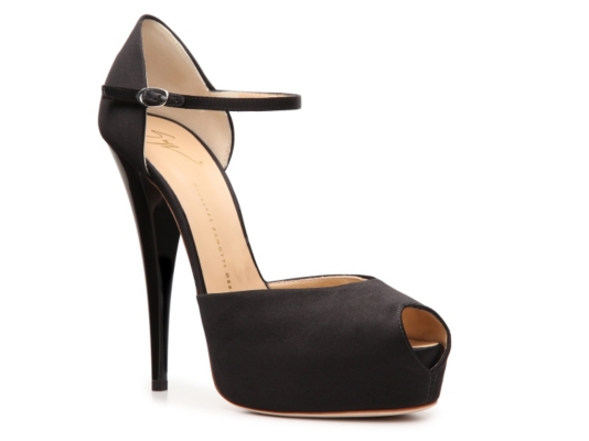 Giuseppe Zanotti Satin Peep Toe Pump