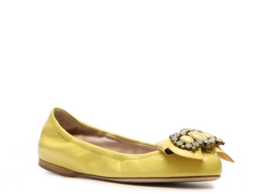 Miu Miu Patent Leather Jewel Ballet Flat