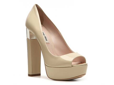 Miu Miu Patent Leather Peep Toe Pump | DSW