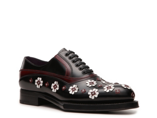 Prada Leather Floral Oxford