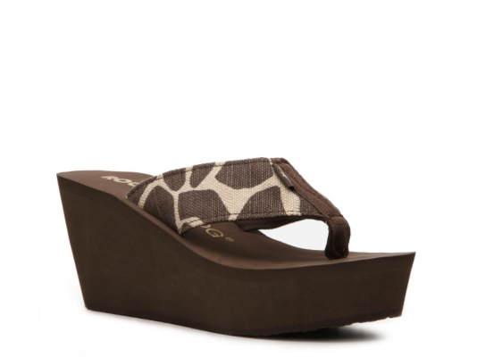 Rocket Dog Diver Giraffe Wedge Flip Flop