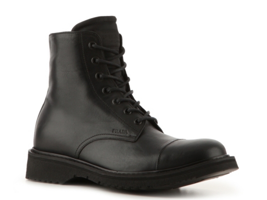 Prada Leather Cap Toe Boot