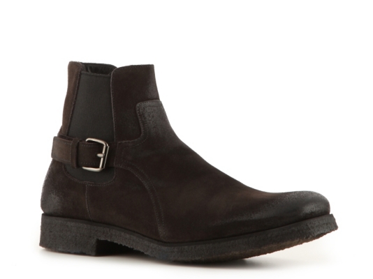 Prada Distressed Suede Buckle Boot