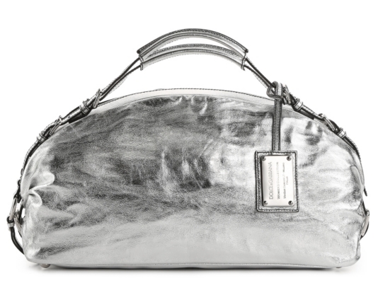 Dolce & Gabbana Metallic Leather Buckle Satchel