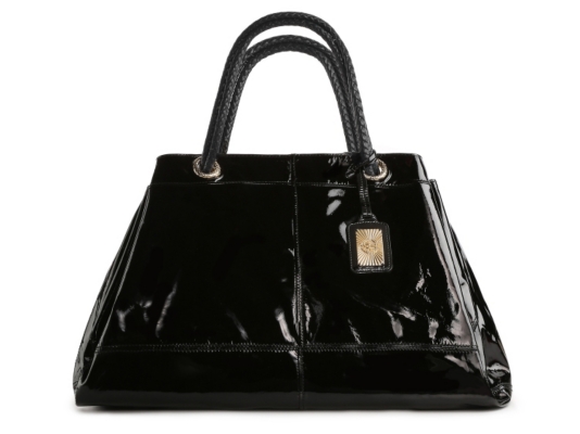 Roberto Cavalli Patent Leather Woven Handle Tote