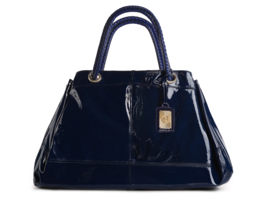 Roberto Cavalli Patent Leather Woven Handle Tote