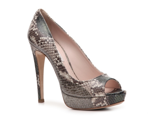 Miu Miu Reptile Leather Peep Toe Pump