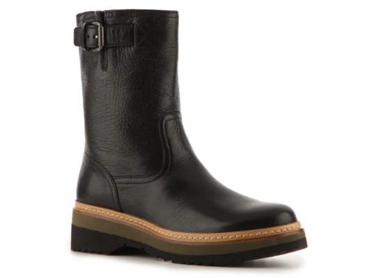 Prada Distressed Leather Buckle Boot