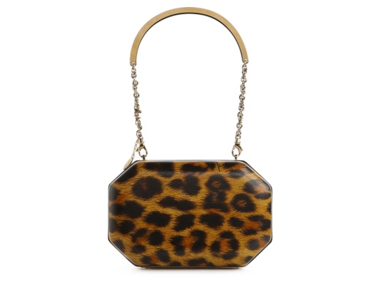 Roberto Cavalli Leopard Print Box Clutch