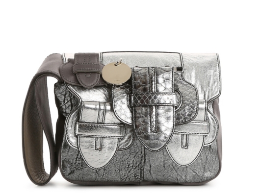 Chloe Leather Buckle Wristlet