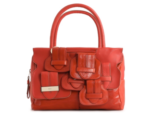 Chloe Leather Buckle Satchel