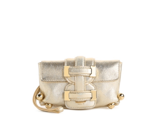 Roberto Cavalli Leather Buckle Wristlet