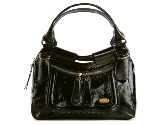 Chloe Patent Leather Oversize Zip Satchel