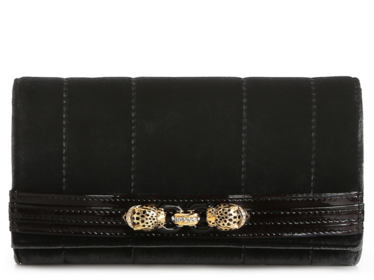 Roberto Cavalli Velvet Leopard Clasp Clutch