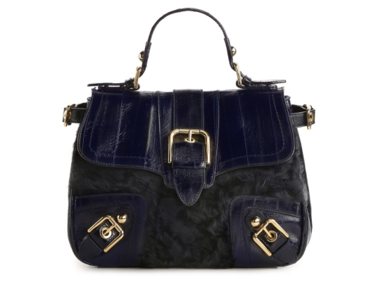 Dolce & Gabbana Leather & Fur Top Handle Satchel