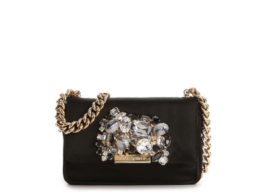 Dolce & Gabbana Satin Jeweled Embellished Clutch