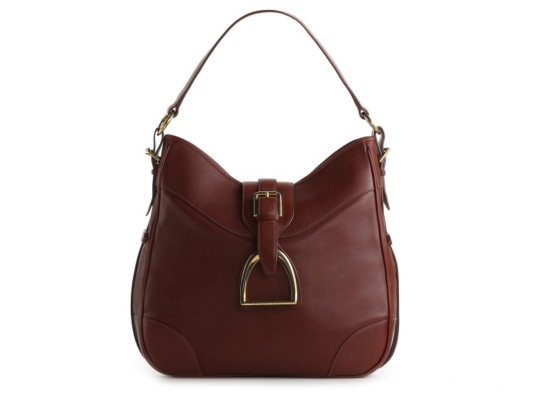 Ralph Lauren Collection Leather Foldover Buckle Hobo