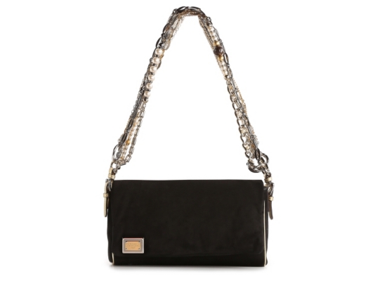 Dolce & Gabbana Suede Beaded Chain Shoulder Bag