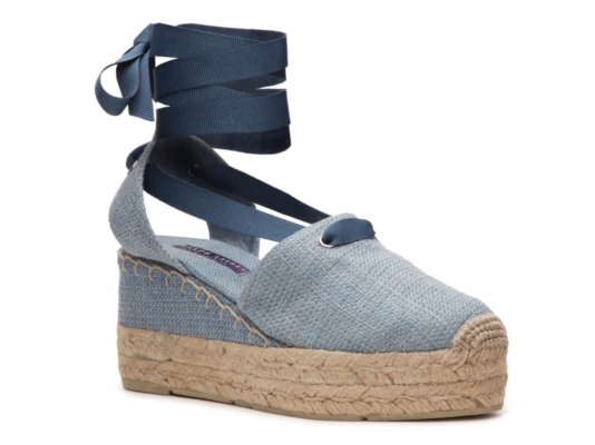 Ralph Lauren Collection Uma Linen Wedge Sandal