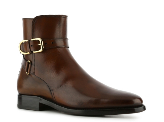 Ralph Lauren Collection Macon Burnished Leather Buckle Boot