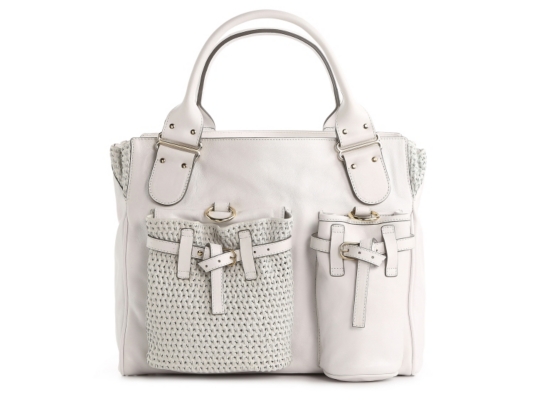 Chloe Leather Pocket Satchel
