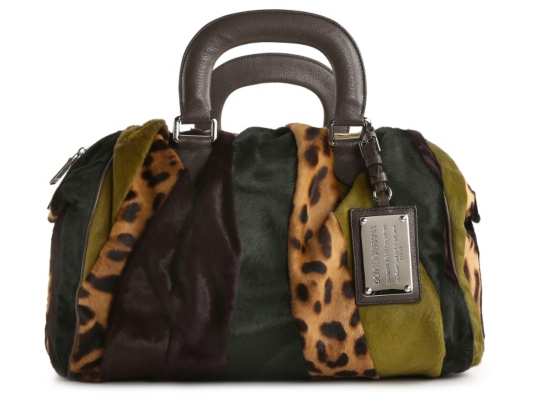 Dolce & Gabbana Fur Color Block Satchel