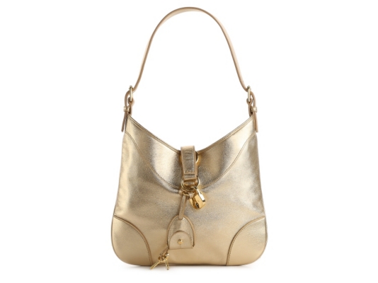 Ralph Lauren Collection Metallic Leather Lock & Key Shoulder Bag