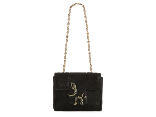 Roberto Cavalli Suede Snake Handbag