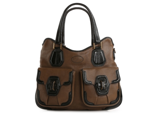 Tod's Leather Patent Trim Satchel