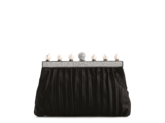 Valentino Satin Pearl Top Clutch