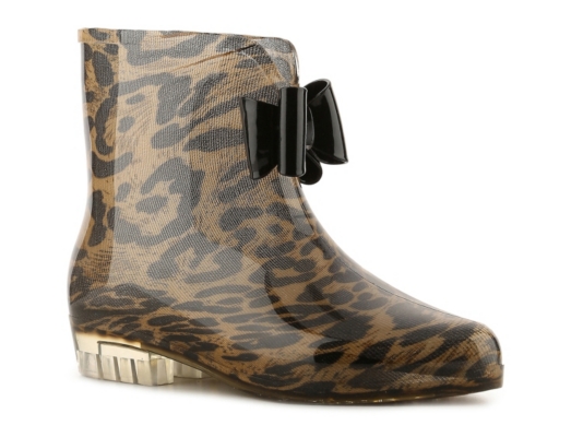 Dizzy Pica Bow Leopard Rain Boot