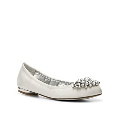 silver satin ballet flats
