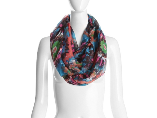 David & Young Watercolor Floral Infinity Scarf