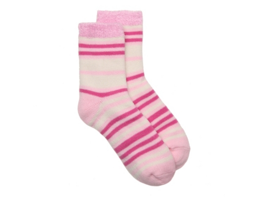 Memoi Soft Stripe Womens Slipper Socks