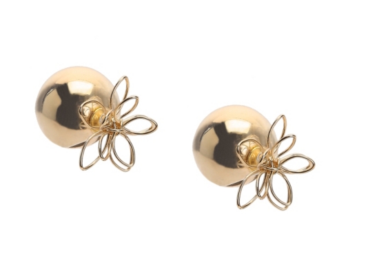 One Wink Floral Wire Front and Back Stud Earrings